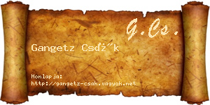 Gangetz Csák névjegykártya